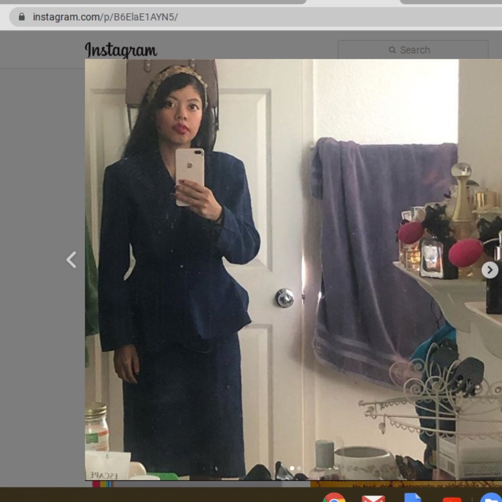 2-Piece Vintage Wool Suit Skirt Set